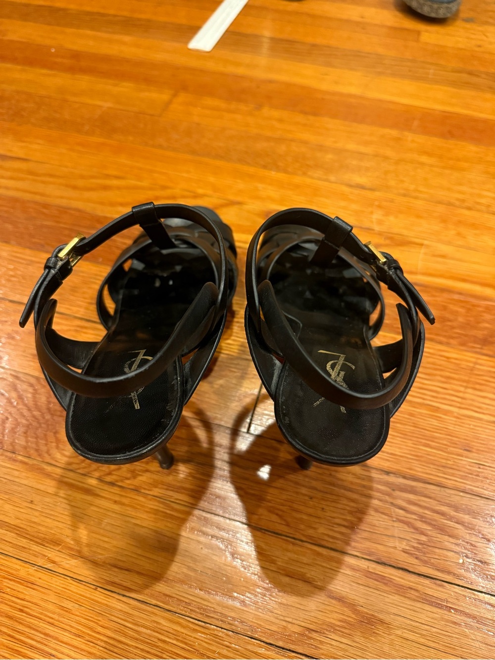 Saint Laurent YSL Tribute 315490 Black Leather Platform Heels EU 41 US 11 - Picture 3 of 7